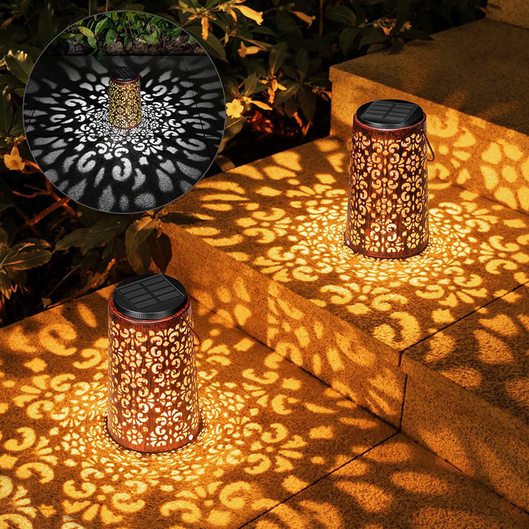 Lovely Home 6.69'' Solar Powered Integrated LED Outdoor Floor Lamp